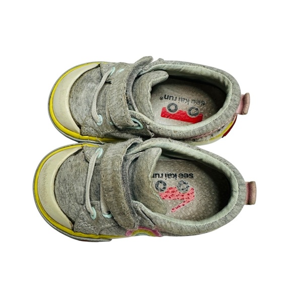 See‎ Kai Run Toddler Size 5 Rainbow Gray Sneakers Hook & Loop Strap - Picture 5 of 12